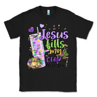 Black mardi gras jesus fills my cup Classic Tee - MaliasSmallBusiness