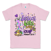 Bubblegum Pink mardi gras jesus fills my cup Classic Tee - MaliasSmallBusiness