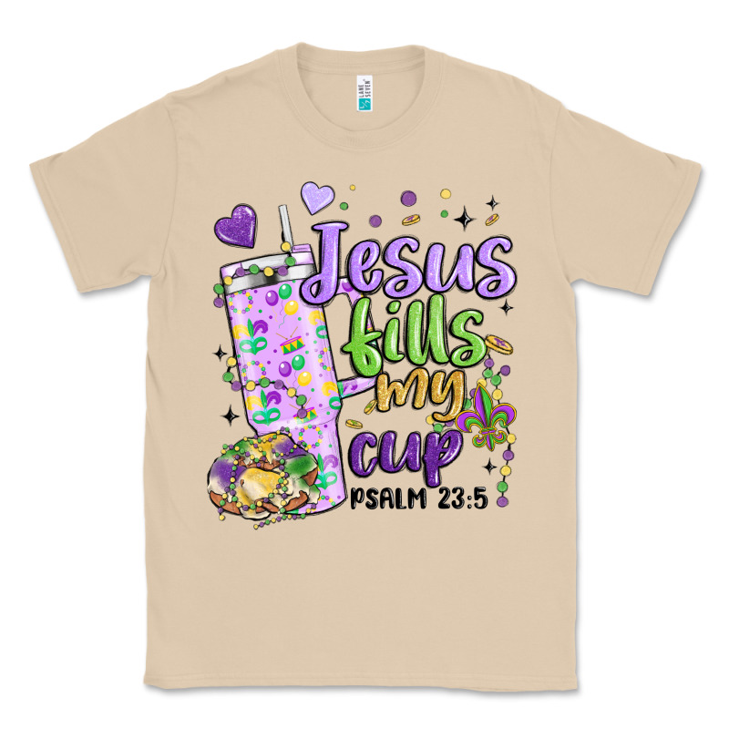 Mardi Gras Jesus Fills My Cup Classic Tee by MaliasSmallBusiness | Teevron