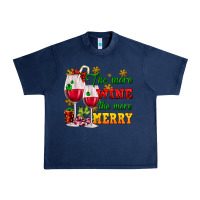 Navy The more wine the more merry Urban Heavy Tee - AdoDesignShop