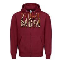Burgundy football mom Zipper Hoodie - Jasminsmagicworld
