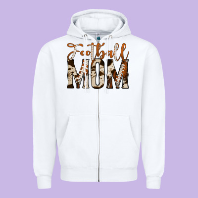 Football Mom Zipper Hoodie Designed By Jasminsmagicworld