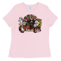 Bubblegum Pink farm life Ladies Tee - SublimationCraftShop