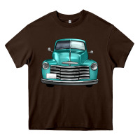 Chocolate Brown western truck front view Heavy Core Tee - FaDigitalArtStudio
