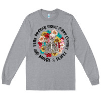 Heather Grey i like murder shows comfy clothes and like 3 peopl Long Sleeve Tee - MaliasSmallBusiness