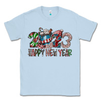 Dusty Blue 2023 Happy New Year Classic Tee - CowhideDigitalArt