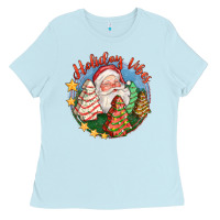 Baby Blue holiday vibes Ladies Tee - FaDigitalArtStudio