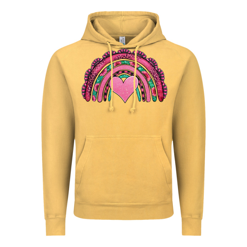 Valentines Day Pink Gemstones Rainbow Vintage Hoodie by Jasminsmagicworld | Teevron