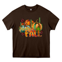 Chocolate Brown hallo fall Heavy Core Tee - RacoonDesign