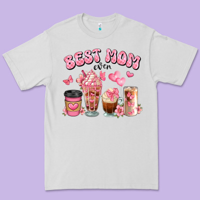Best Mom Ever Floral Coffee Cups Premium Tee Designed By Jahusdesignshop