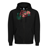 Black leopard flowers cowboy hat Zipper Hoodie - Jasminsmagicworld