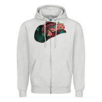 Dove Grey leopard flowers cowboy hat Zipper Hoodie - Jasminsmagicworld