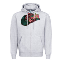 Heather Grey leopard flowers cowboy hat Zipper Hoodie - Jasminsmagicworld