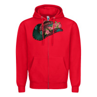 Red leopard flowers cowboy hat Zipper Hoodie - Jasminsmagicworld