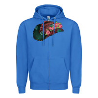 True Royal leopard flowers cowboy hat Zipper Hoodie - Jasminsmagicworld
