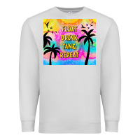 Dove Grey float drink tan & repeat Premium Sweatshirt - TumblerDesignByShophia