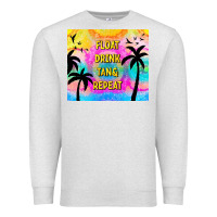 Oatmeal Heather float drink tan & repeat Premium Sweatshirt - TumblerDesignByShophia