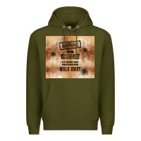 Army Green warning i'm an asshole with rusty background Premium Hoodie - TumblerDesignByShophia