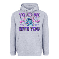 Heather Grey touch me and i will bite you Heavyweight Hoodie - texasbilliewilder