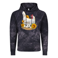 Cloud Black Perched Chicken With Sunflowers Vintage Hoodie - LillyAllenDesigns