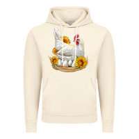 Vintage Artic Perched Chicken With Sunflowers Vintage Hoodie - LillyAllenDesigns