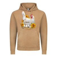 Vintage Camel Perched Chicken With Sunflowers Vintage Hoodie - LillyAllenDesigns