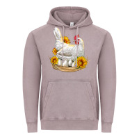 Vintage Zinc Perched Chicken With Sunflowers Vintage Hoodie - LillyAllenDesigns