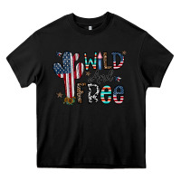 Black wild and free Heavy Core Tee - CowhideDigitalArt