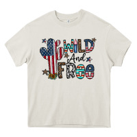 Cream wild and free Heavy Core Tee - CowhideDigitalArt