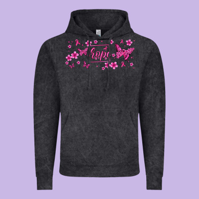 Hope Breast Cancer Butterfly Vintage Hoodie Designed By Jasminsmagicworld