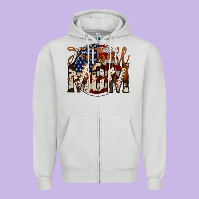 Football Mom Zipper Hoodie Designed By Jasminsmagicworld