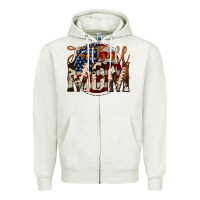 Oatmeal Heather football mom Zipper Hoodie - Jasminsmagicworld