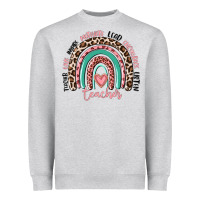 Heather Grey teacher rainbow Heavyweight Sweatshirt - MaliasSmallBusiness