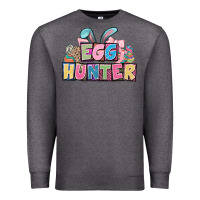 Charcoal Heather Egg hunter plate letters Easter Day Premium Sweatshirt - HowdyJamesFarm