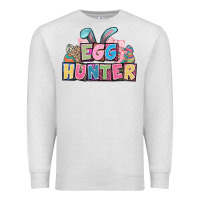 Oatmeal Heather Egg hunter plate letters Easter Day Premium Sweatshirt - HowdyJamesFarm