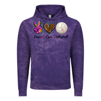 Cloud Purple peace love volleyball Vintage Hoodie - BarkalooDesign