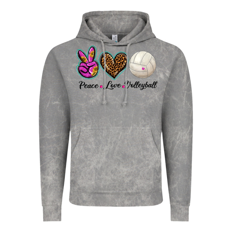 Peace Love Volleyball Vintage Hoodie by BarkalooDesign | Teevron