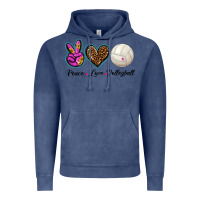 Vintage Denim peace love volleyball Vintage Hoodie - BarkalooDesign