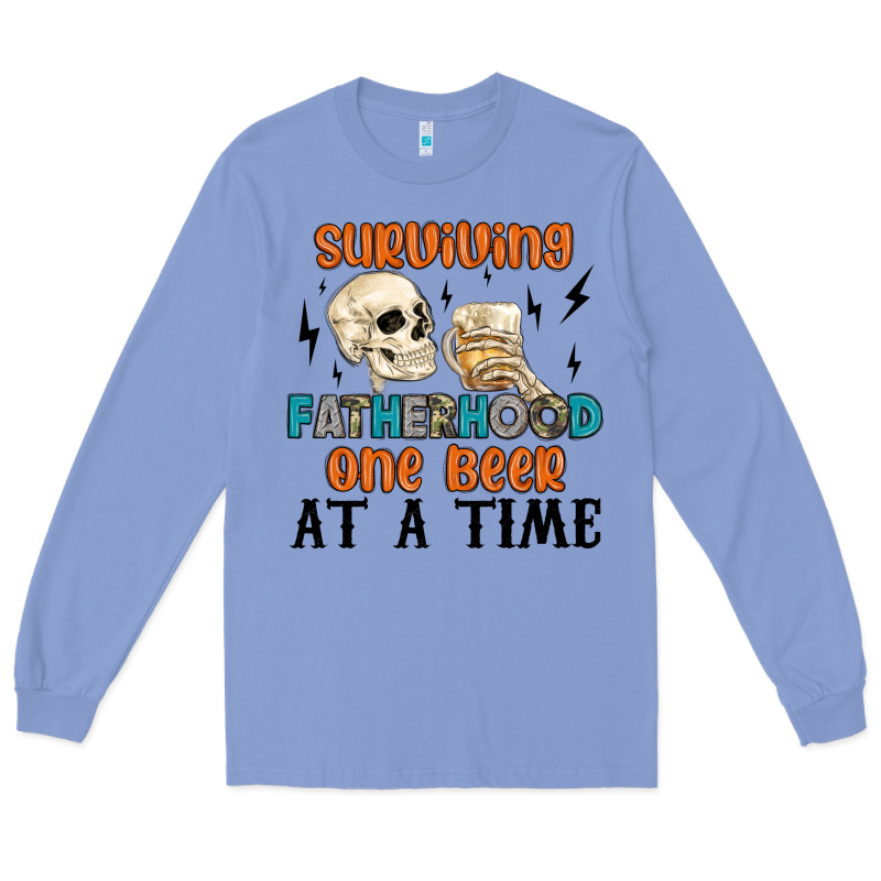 Surviving Fatherhood One Beer At A Time Long Sleeve Tee by MaliasSmallBusiness | Teevron