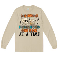Mushroom surviving fatherhood one beer at a time Long Sleeve Tee - MaliasSmallBusiness
