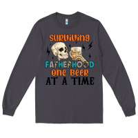 Smoke surviving fatherhood one beer at a time Long Sleeve Tee - MaliasSmallBusiness