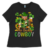 Black One lucky cowboy with st. patricks elf Ladies Tee - Neo Western