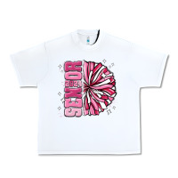 White senior 2024 pink cheer Urban Heavy Tee - MaliasSmallBusiness