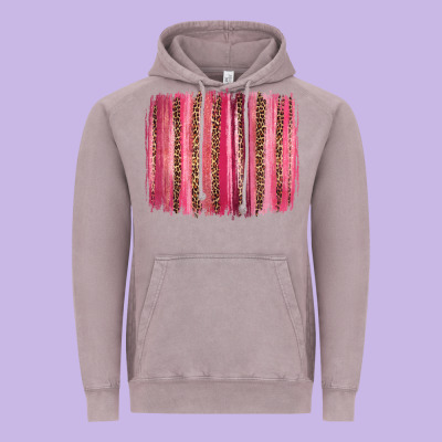 Valentines Day Leopard Glitter Brushstroke Vintage Hoodie Designed By Jasminsmagicworld
