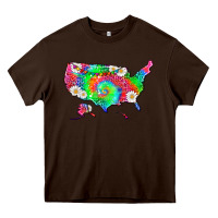 Chocolate Brown lgbtq america map Heavy Core Tee - HRA Design Shop