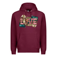 Burgundy Love Horse Premium Hoodie - HowdyJamesFarm