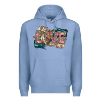 Colony Blue Love Horse Premium Hoodie - HowdyJamesFarm