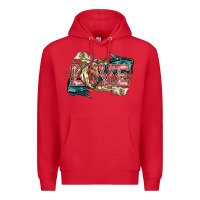 Red Love Horse Premium Hoodie - HowdyJamesFarm