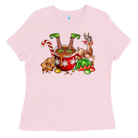 Bubblegum Pink chocolate elf Ladies Tee - FaDigitalArtStudio