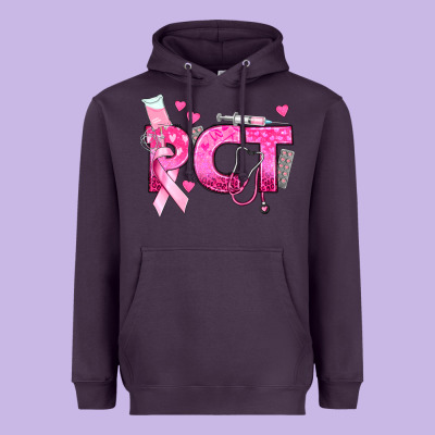 Breast Cancer Pct Patient Care Technician Heavyweight Hoodie Designed By Texasbilliewilder